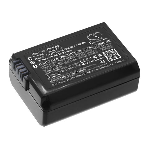 Sony Mirrorless Alpha A6000 Battery 7.4V 1080mAh - Compatible Replacement