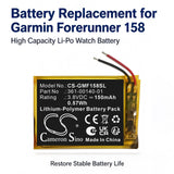 Garmin Forerunner 158 Battery 3.8V 150mAh - Compatible Replacement