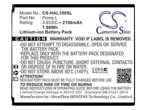 Highscreen Prime L Battery 3.8V 2100mAh - Compatible Replacement