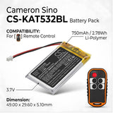KAR-TECH 3A5322A 4 Button Control Battery 3.7V 750mAh - Compatible Replacement
