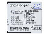 Highscreen Omega Q Battery 3.7V 1600mAh - Compatible Replacement