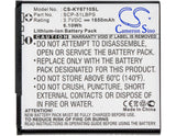 Kyocera Torque XT Battery 3.7V 1650mAh - Compatible Replacement