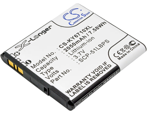 Kyocera Torque XT Battery 3.7V 2050mAh - Compatible Replacement