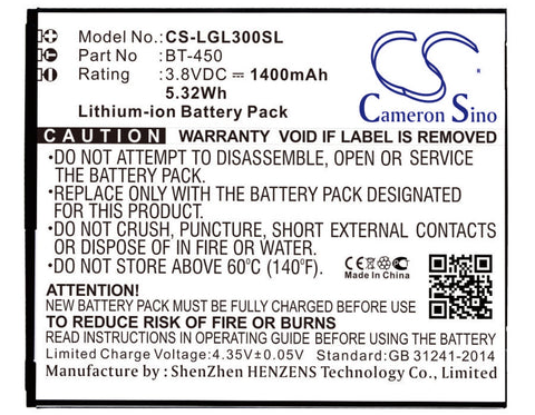 Leagoo BT-450 Battery 3.8V 1400mAh Li-Ion - Compatible Replacement