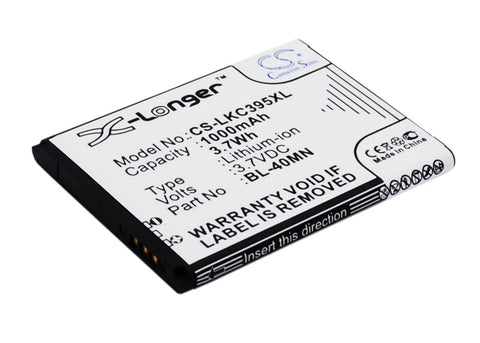 LG Xpression C395C Battery 3.7V 1000mAh - Compatible Replacement