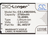 LG K20 Plus 2017 LTE-A Battery 3.85V 2700mAh - Compatible Replacement