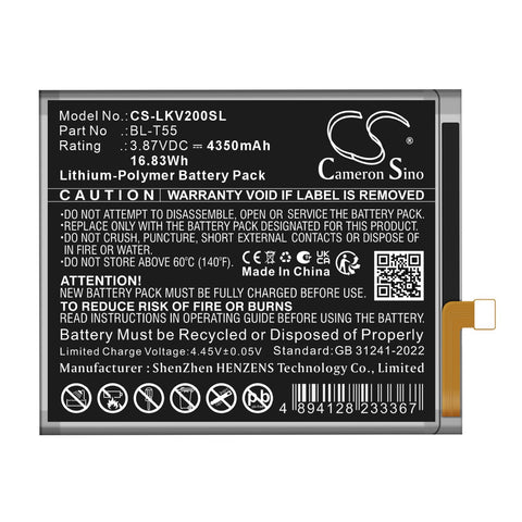 LG Velvet 2 Pro Battery 3.87V 4350mAh - Compatible Replacement