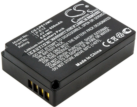 Canon Rebel SL1 Digital Battery 7.4V 650mAh - Compatible Replacement