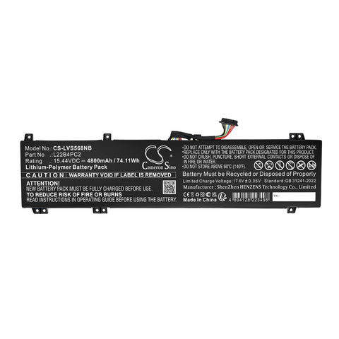 Lenovo Legion Slim 5 16APH8 82Y90033MX Battery 15.44V 4800mAh - Compatible Replacement