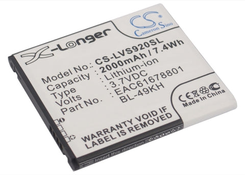 Verizon Spectrum 4G Battery 3.7V 2000mAh - Compatible Replacement