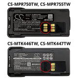 Motorola PMNN4409 Battery Replacement for Two Way Radio (2200mAh)