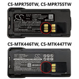 Motorola PMNN4544 Battery Replacement for Two Way Radio (2200mAh)