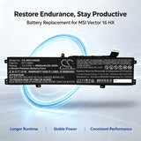 MSI Vector 16 HX AI A2XWIG-1453JP Battery 15.4V 5800mAh - Compatible Replacement