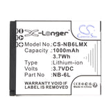 Canon PowerShot S200 PC2007 Battery 3.7V 1000mAh - Compatible Replacement