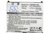 NTT DoCoMo F-04B Battery 3.7V 600mAh - Compatible Replacement