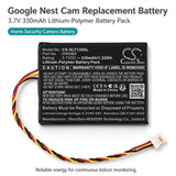 Google Nest Cam Battery 3.7V 330mAh - Compatible Replacement