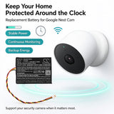 Google Nest Cam Battery 3.7V 330mAh - Compatible Replacement