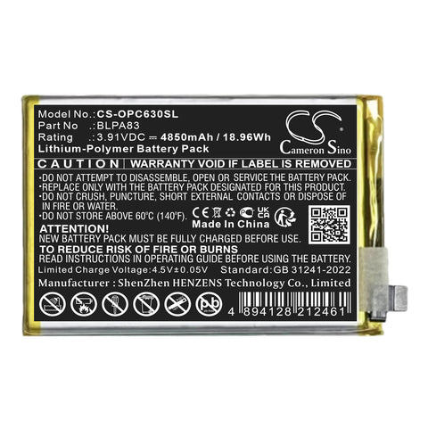 Realme BLPA83 Battery 3.91V 4850mAh Li-Polymer - Compatible Replacement