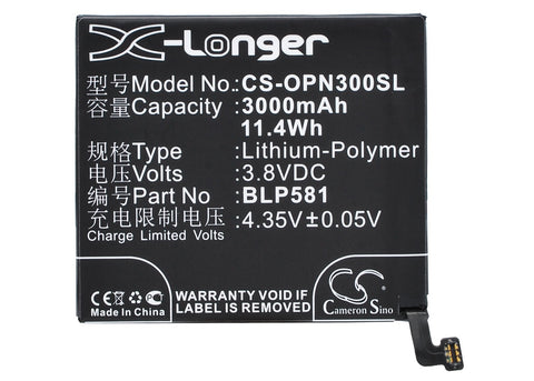 Oppo N3 Dual SIM Battery 3.8V 3000mAh - Compatible Replacement