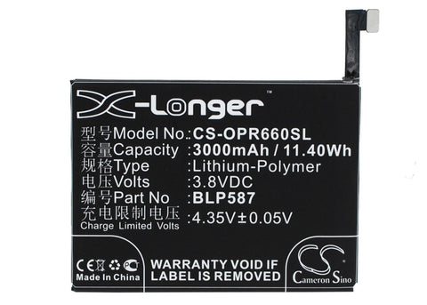 Oppo R6607 Battery 3.8V 3000mAh - Compatible Replacement