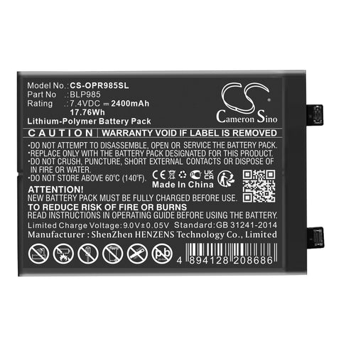 Oppo Realme GT NEO5 Battery 7.4V 2400mAh Li-Polymer - Compatible Replacement