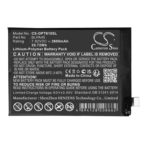 Oppo Realme GT Neo6 SE Battery 7.82V 2650mAh Li-Polymer - Compatible Replacement