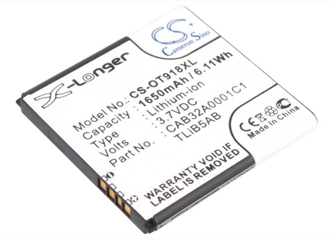 Alcatel One Touch 918 Mix Battery 3.7V 1650mAh - Compatible Replacement
