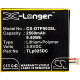 Alcatel One Touch Pixi 4 6.0 3G Battery 3.8V 2500mAh - Compatible Replacement