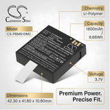 PatrolEyes HD DV6-RB Battery 3.7V 1800mAh - Compatible Replacement