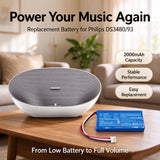 Philips DS3480 docking speaker Battery 7.6V 2000mAh - Compatible Replacement