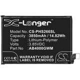 Philips Xenium S266 Battery 3.85V 3850mAh - Compatible Replacement