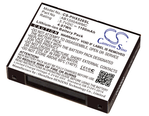 Philips Xenium X526 Battery 3.7V 1100mAh - Compatible Replacement