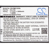 PHICOMM C1530L Battery 3.7V 2000mAh - Compatible Replacement