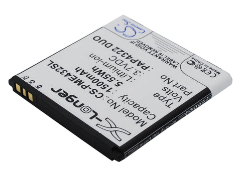 Prestigio MultiPhone 4322 Duo Battery 3.7V 1500mAh Li-Ion - Compatible Replacement