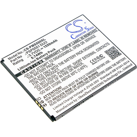 Prestigio Grace S5 Battery 3.7V 1550mAh - Compatible Replacement