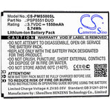 Prestigio Grace S5 Battery 3.7V 1550mAh - Compatible Replacement
