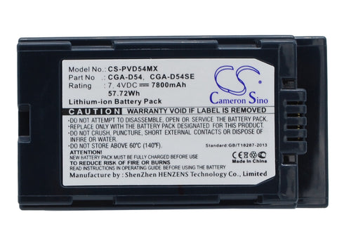 Panasonic AG-DVX100BP Battery 7.4V 7800mAh - Compatible Replacement