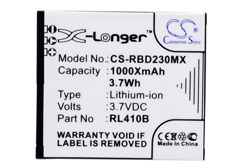 Rollei Actioncam 410 Battery 3.7V 1000mAh - Compatible Replacement