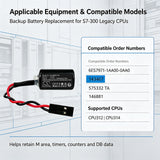 Siemens Simatic S7-200 6ES7291-8BA20-OXAO Battery 3.0V 900mAh - Compatible Replacement