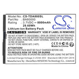 Cameron Sino CS-TDA800SL Battery 8000 mAh Li-ion — product view 2