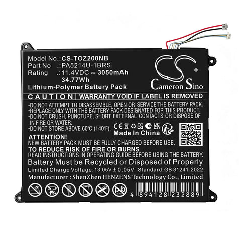 Toshiba Portege Z20T-C-156 Battery 11.4V 3050mAh - Compatible Replacement
