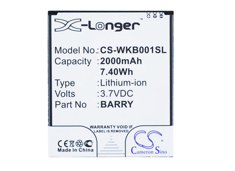 Wiko Barry Dual SIM Battery 3.7V 2000mAh - Compatible Replacement