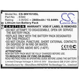 Cameron Sino CS-WKY610SL Battery 2800 mAh Li-ion — product view 3