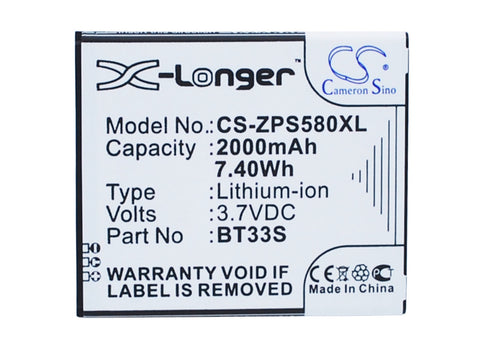ZOPO ZP580 Battery 3.7V 2000mAh - Compatible Replacement