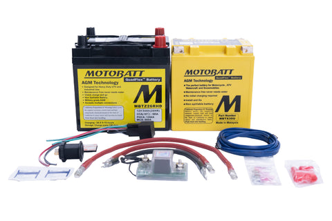Motobatt Dual Battery Kit with batteries- Polaris DBKQM-P01 RZR, Razor, Ranger XP 800, 900,1000
