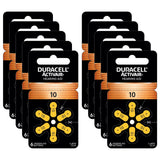 Duracell Size 10 Hearing Aid Batteries - DA10B6 EasyTab - 60 Battery Box