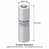 EVE 35V PRO 18650 3500mAh Battery – Protected Button Top