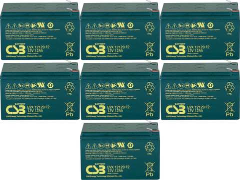 CSB EVX 12120 F2 Battery - 12 Volt 12 Amp Hour - .250" Terminals - 6 Pieces
