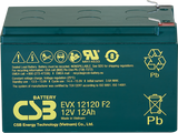 CSB EVX 12120 F2 Battery - 12 Volt 12 Amp Hour - .250" Terminals - 6 Pieces