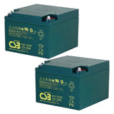 CSB EVX 12260 Battery - 12 Volt 26 Amp Hour - Recessed Nut & Bolt Terminals - 2 Pieces